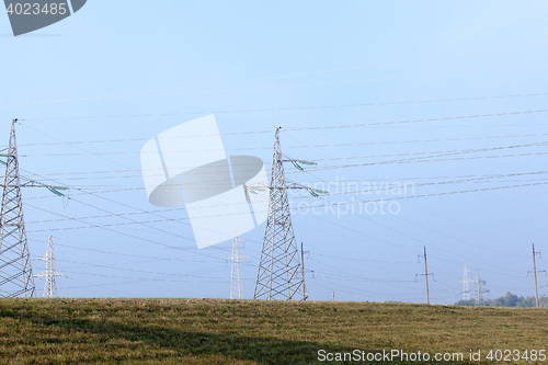 Image of High-voltage power poles