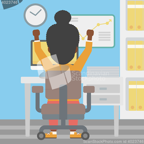 Image of Successful business woman vector illustration.