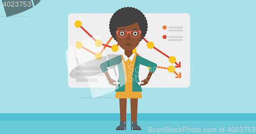 Image of Bancrupt business woman vector illustration.