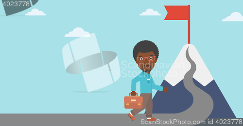 Image of Cheerful leader business man vector illustration.