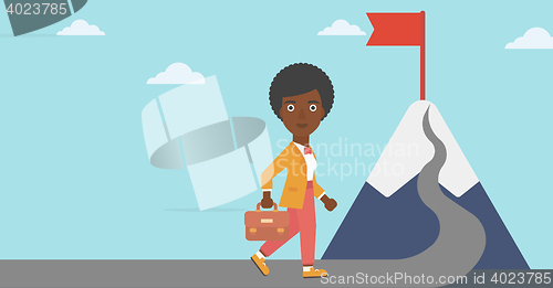 Image of Leader business woman vector illustration.