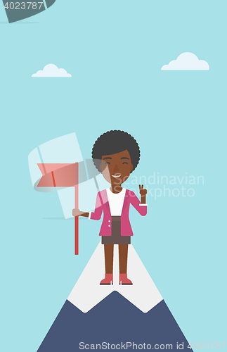 Image of Cheerful leader business woman vector illustration