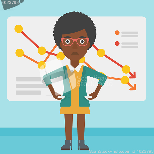 Image of Bancrupt business woman vector illustration.