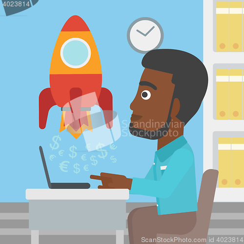 Image of Successful business start up vector illustration.