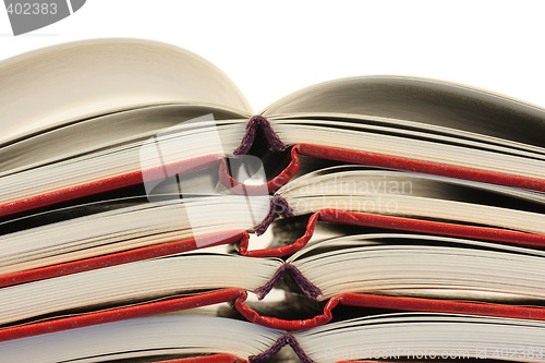 Image of Stack of open books