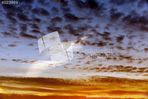 Image of the sky during sunset