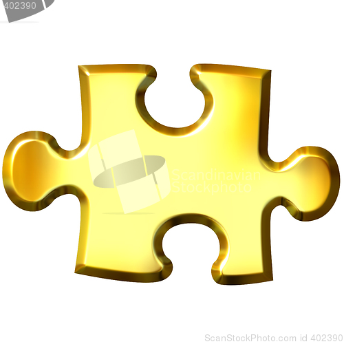 Image of 3D Golden Puzzle Piece