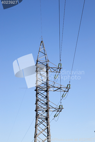 Image of High-voltage poles, close-up