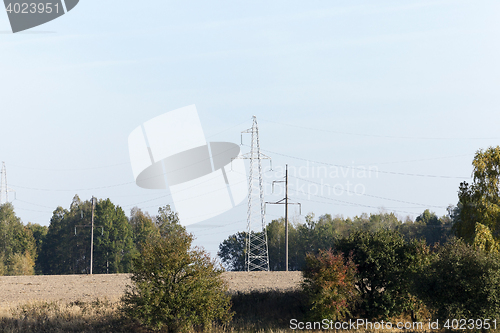 Image of High-voltage power poles