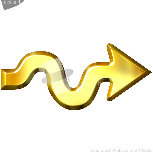 Image of 3D Golden Wavy Arrow