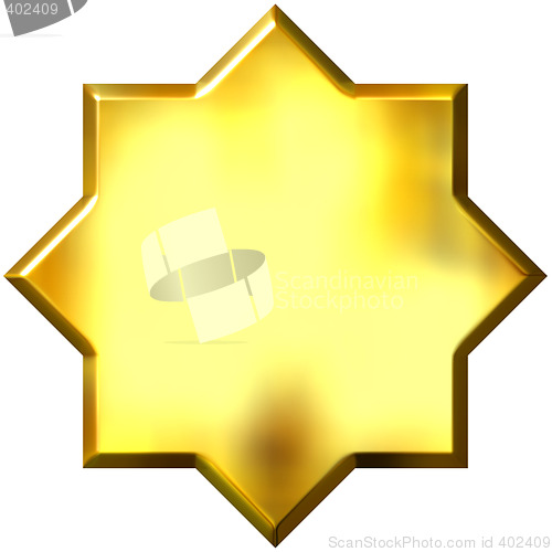 Image of 3d golden 8 point star
