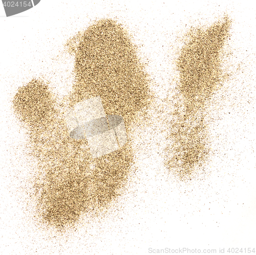 Image of sand on white