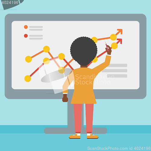 Image of Business woman presenting report.