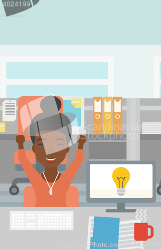 Image of Creative excited woman having business idea.