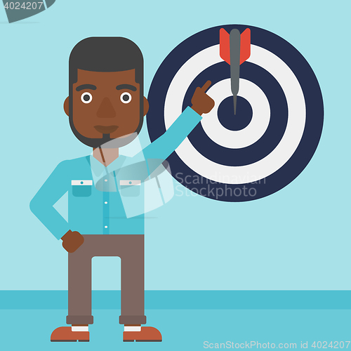 Image of Achievement of business goal vector illustration.