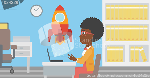 Image of Successful business start up vector illustration.