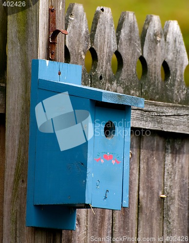 Image of Blue Birdhouse