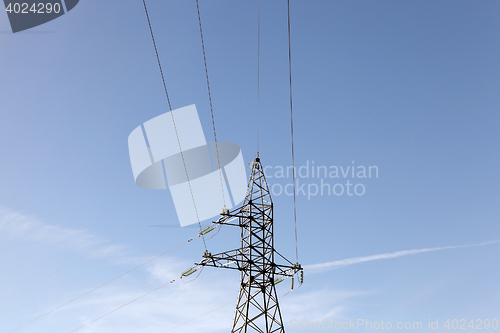 Image of High-voltage power poles