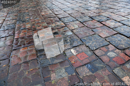 Image of stone road after rain