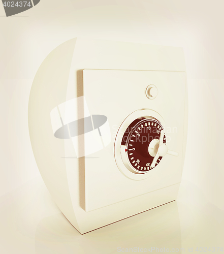 Image of safe. 3D illustration. Vintage style.