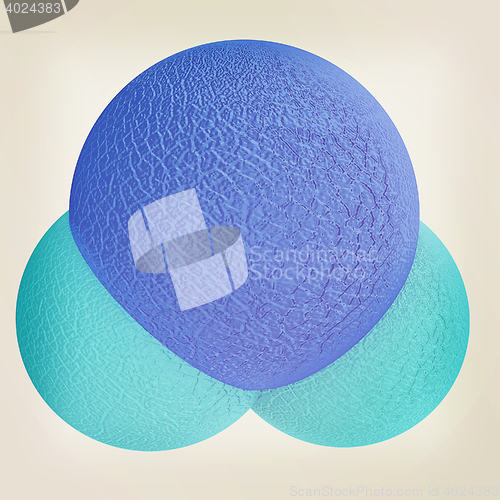Image of 3d illustration of a leather water molecule. 3D illustration. Vi