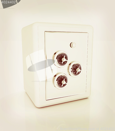 Image of safe. 3D illustration. Vintage style.