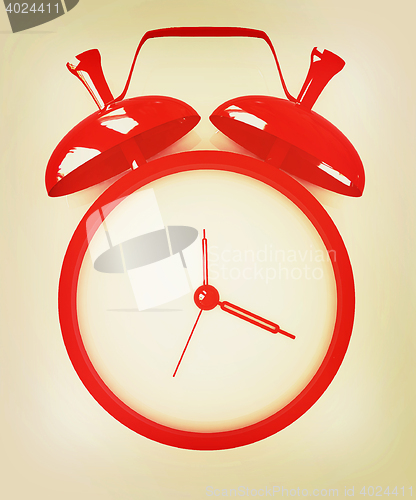 Image of Alarm clock. 3D icon . 3D illustration. Vintage style.