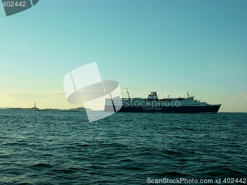 Image of Color line ferry Bohus close to Ferder lighthouse