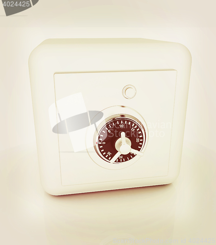 Image of illustration of security concept with metal safe. 3D illustratio