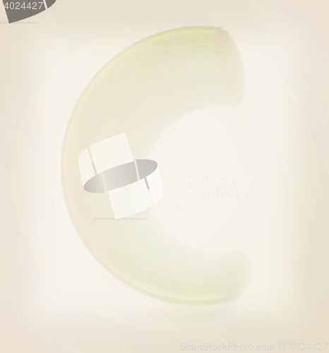Image of Glossy alphabet. The letter \"C\". 3D illustration. Vintage style.