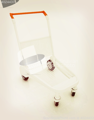 Image of Trolley for luggage at the airport. 3D illustration. Vintage sty