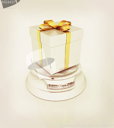 Image of Christmas gift. 3D illustration. Vintage style.