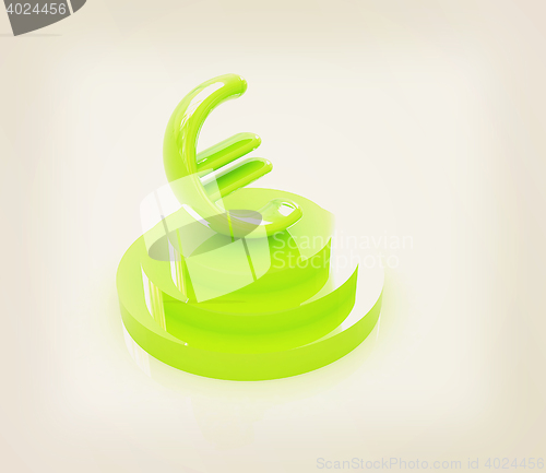 Image of icon euro sign on podium. 3D illustration. Vintage style.