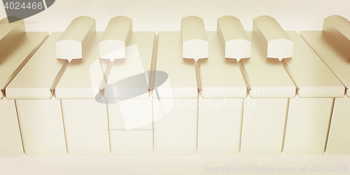Image of Piano . 3D illustration. Vintage style.