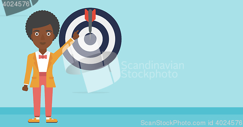 Image of Achievement of business goal vector illustration.