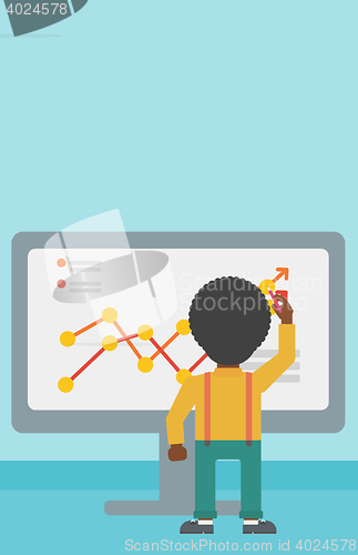 Image of Businessman presenting report vector illustration.
