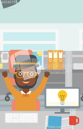 Image of Creative excited man having business idea.