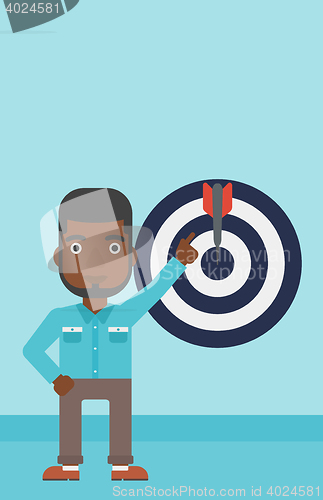 Image of Achievement of business goal vector illustration.