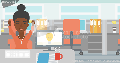 Image of Creative excited woman having business idea.