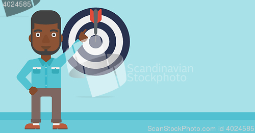 Image of Achievement of business goal vector illustration.