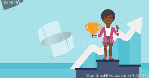 Image of Business woman proud of her business award.