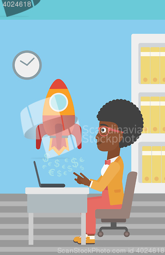 Image of Successful business start up vector illustration.