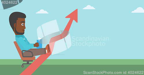 Image of Businessman reading book vector illustration.