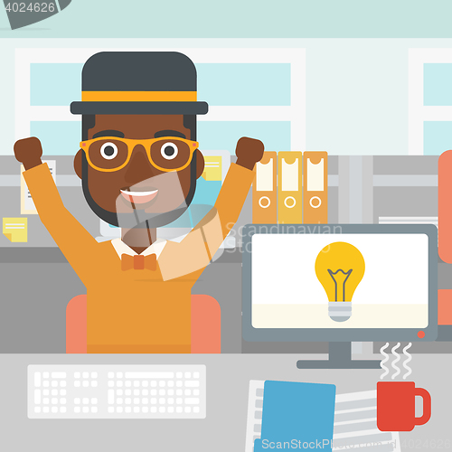 Image of Creative excited man having business idea.