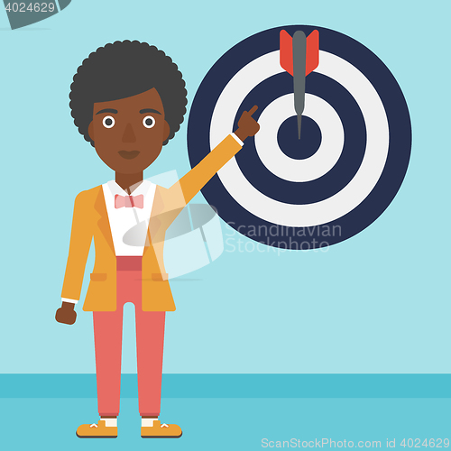 Image of Achievement of business goal vector illustration.