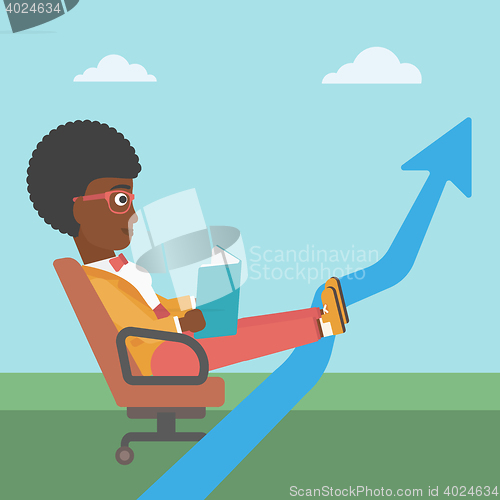 Image of Business woman reading book vector illustration.