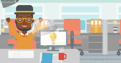 Image of Creative excited man having business idea.