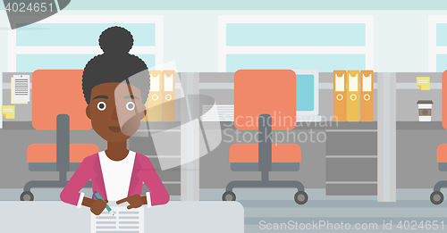 Image of Signing of business documents vector illustration.