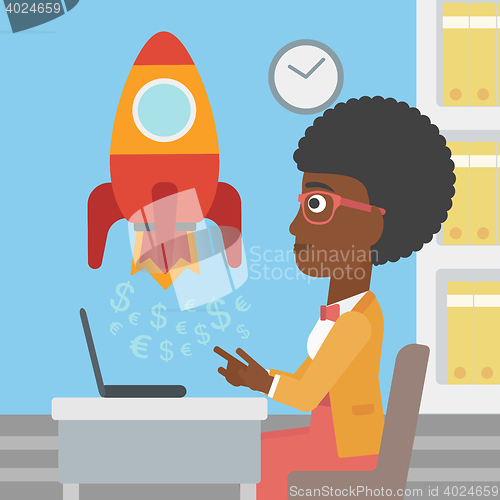 Image of Successful business start up vector illustration.