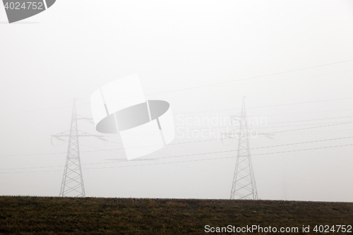 Image of High-voltage power poles